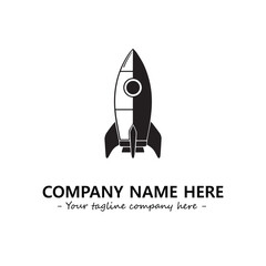 Obraz premium Rocket silhouette logo company design vector illustration