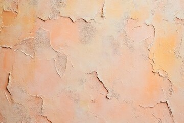 Fototapeta premium Close-up of a weathered and peeling orange wall. showcasing cracks and patches of exposed surface. ideal for backgrounds in design projects or artistic compositions