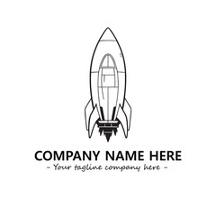 Rocket silhouette logo company design vector illustration