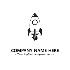 Rocket silhouette logo company design vector illustration