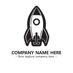 Rocket silhouette logo company design vector illustration