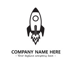 Rocket silhouette logo company design vector illustration