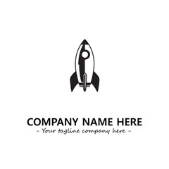 Rocket silhouette logo company design vector illustration