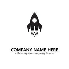 Rocket silhouette logo company design vector illustration