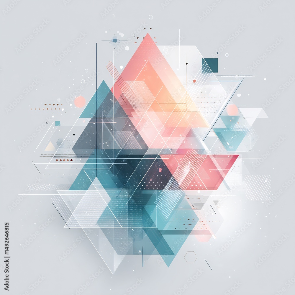 Aufkleber geometric interplay of translucent shapes creating an innovative background design