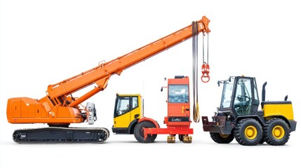 Heavy-duty lifting equipment isolated on white background