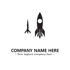 Rocket silhouette logo company design vector illustration