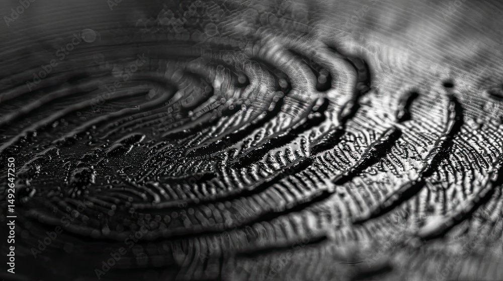 Poster abstract fingerprint pattern, dark and textured