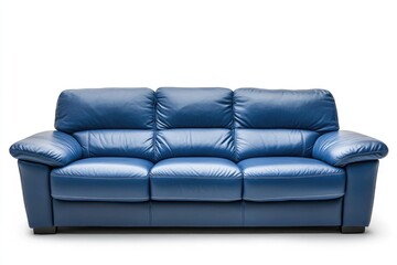 Fototapeta premium Elegant blue leather couch
