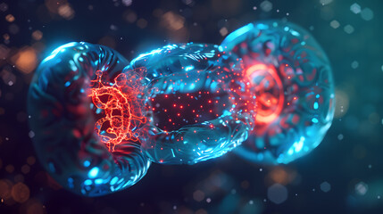 Cell Division, A 3D illustration of cell division