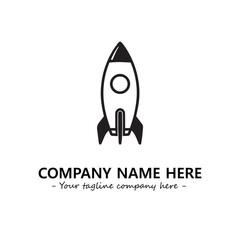 Rocket silhouette logo company design vector illustration