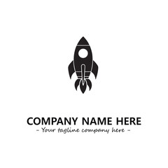 Rocket silhouette logo company design vector illustration