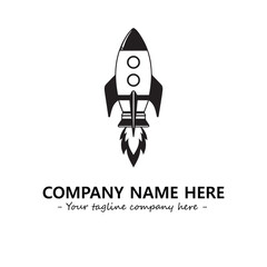 Rocket silhouette logo company design vector illustration