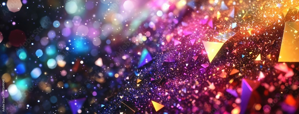 Poster a vibrant celebration scene filled with colorful confetti and sparkling lights. creating a festive a