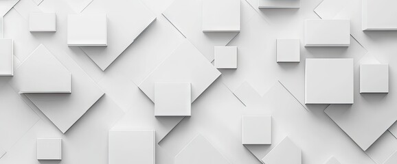 Fototapeta premium A clean. modern abstract background featuring a series of overlapping white rectangular shapes in various sizes. creating a sense of depth and texture. ideal for design projects