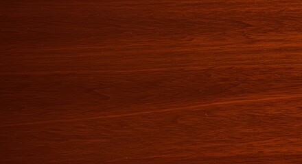 Naklejka premium A close-up of a polished mahogany wood surface, showcasing its rich reddish-brown color and smooth grain patterns. 
