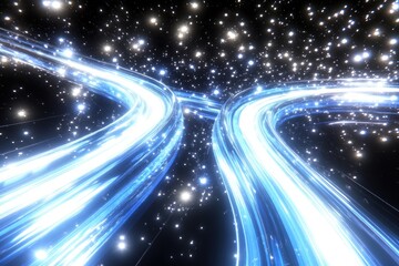 Cosmic light trails, swirling through stardust