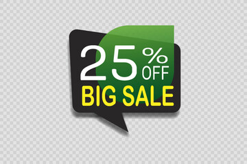 Modern sale discount banner in green and black design.