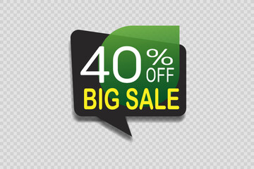 Modern sale discount banner in green and black design.