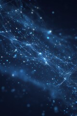 Fototapeta premium Abstract network connection with dots and lines in blue color scheme representing technology and science
