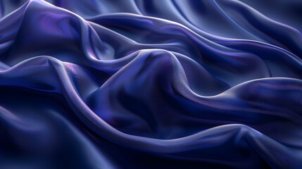 Obraz premium Abstract Background, Blue Silk Fabric Waves, Elegant, Smooth, Soft, Flowing, Draped, Luxury, Texture, 3D