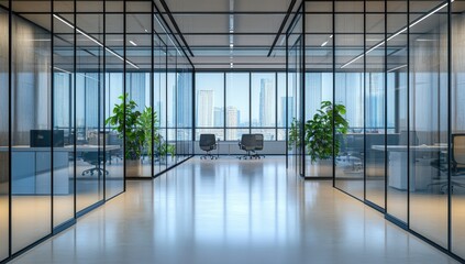 Modern office space with city views