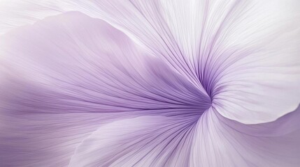 Fototapeta premium Close-up of a flower petal. the petal is a light purple color and has a soft, velvety texture. the center of the petal has a spiral pattern that creates a sense of depth and dimension.