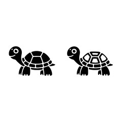 Three tortoises silhouette design in a minimalist style