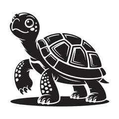 Single tortoise silhouette design for print or web