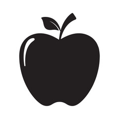 Single apple fruit silhouette design vector graphic