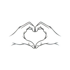 Fototapeta premium Hands Forming Love Symbol with Heart Shape in a Minimalist Design