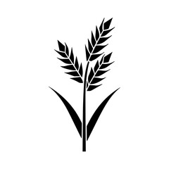 Fototapeta premium Simple Wheat Stalk Icon: A striking black and white illustration of a wheat stalk, embodying the essence of agriculture and natural abundance.