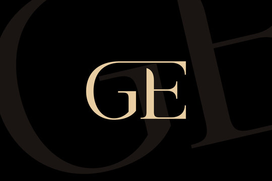 GE or EG letter logo icon design. Classic style luxury initials monogram.
