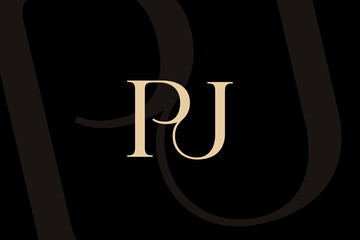 PJ or JP letter logo icon design. Classic style luxury initials monogram.