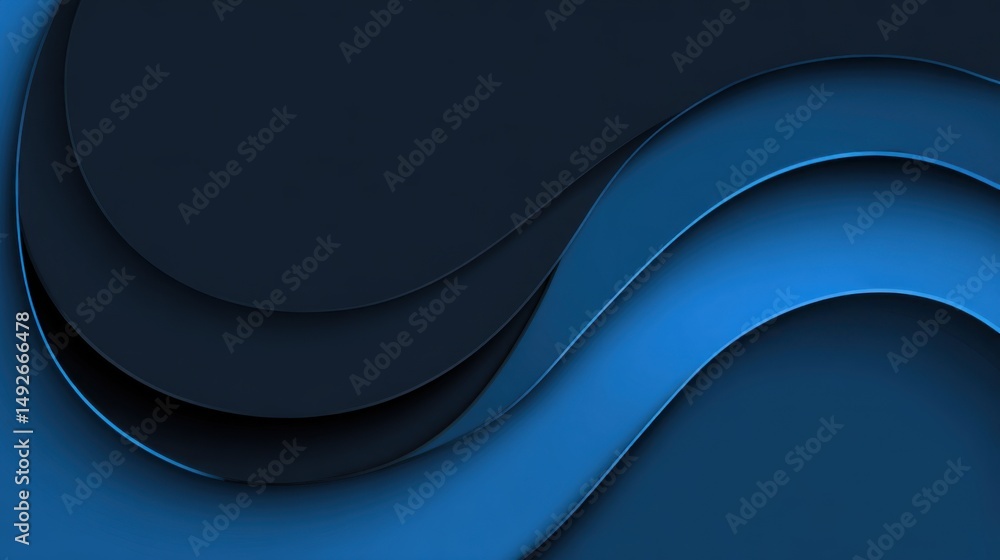 Poster abstract blue wave design background with smooth curves and modern style for presentation or wallpap