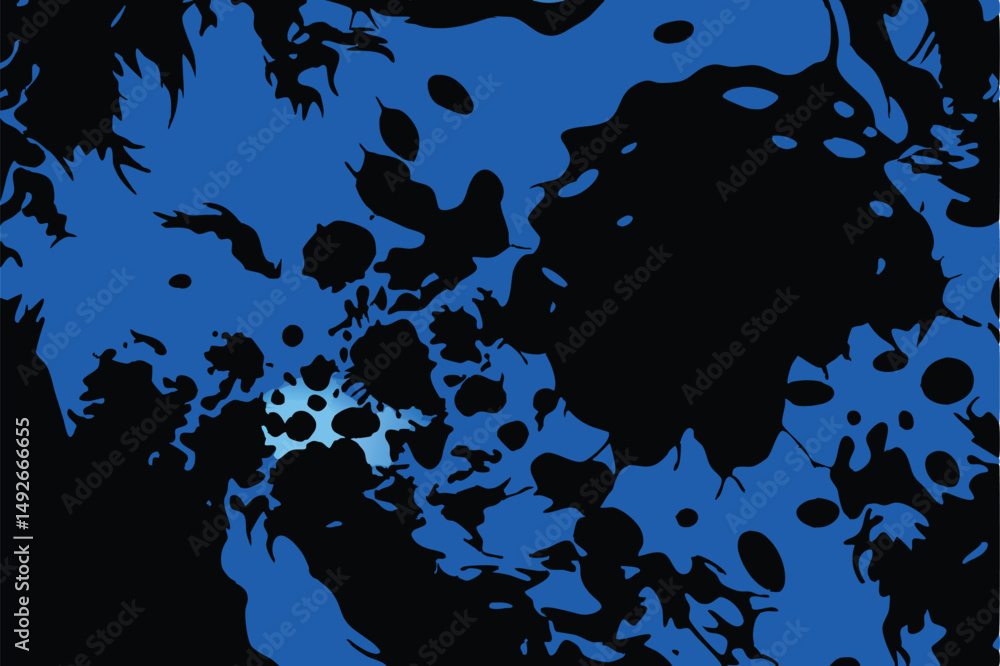 Poster abstract blue and black graphic design featuring dynamic shapes and transparency for various project