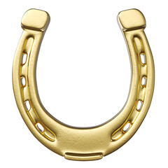 Shiny golden horseshoe representing luck  transparent background 3d