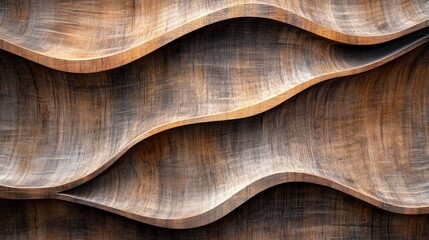 Abstract Wooden Wave Panel: Architectural Design Texture