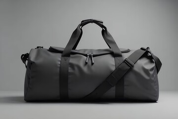 Black-duffel-bag-gym-travel-sports-weekender-luggage-stylish-minimalist