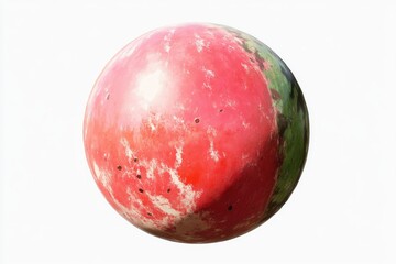 Fototapeta premium Round, vibrant sphere with red and green marbled design