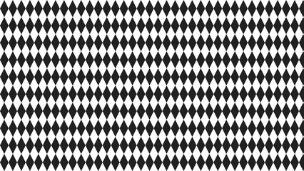 Repeating pattern of black diamonds on a white background creating a geometric design aesthetic