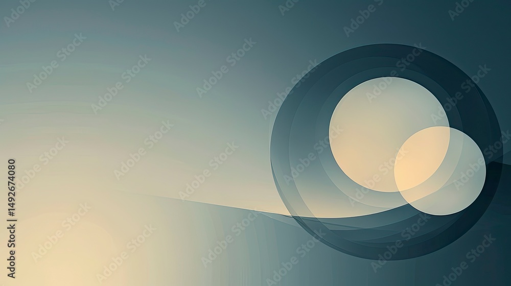 Poster abstract graphic design with soft color gradients and overlapping circles