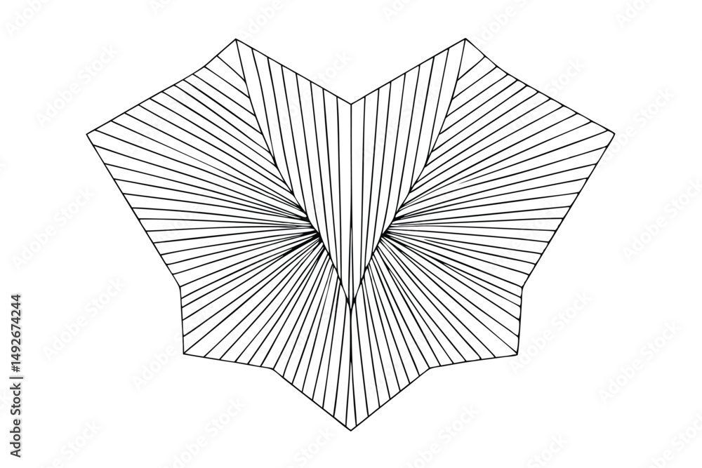 Poster abstract geometric design in black lines with transparent background suitable for various creative p
