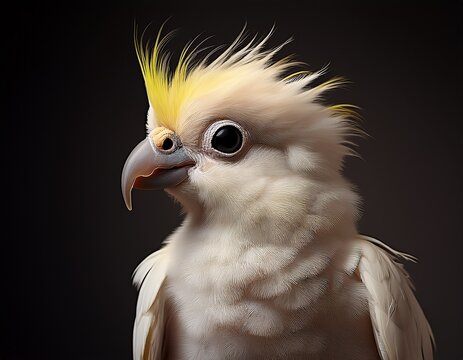 minimalist goffin cockatoo chick portrait a young parrot in simple elegance