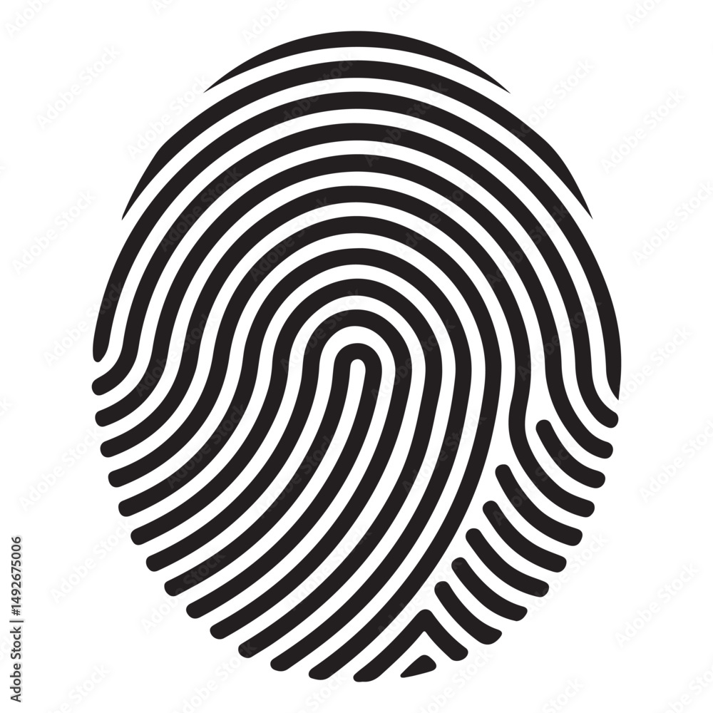 Poster finger print fingerprint lock secure security logo vector icon on transparent background