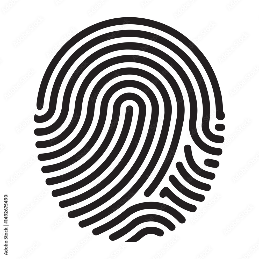 Poster finger print fingerprint lock secure security logo vector icon on transparent background