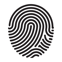 finger print fingerprint lock secure security logo vector icon on transparent background