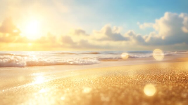 Golden hour beach sunrise