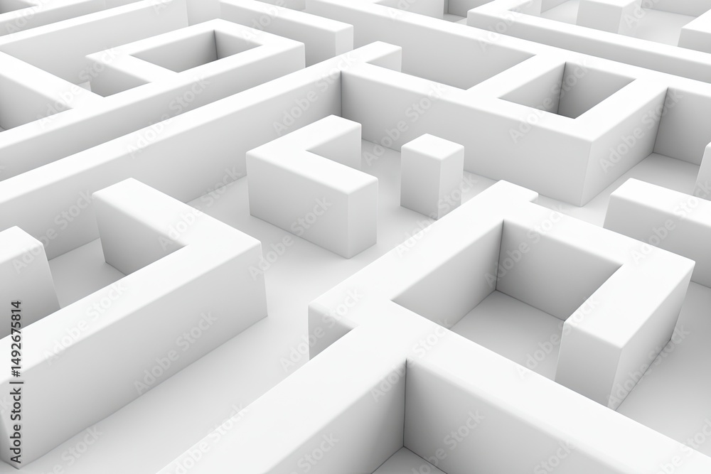 Aufkleber a close-up view of an intricate white maze structure. showcasing its complex pathways. with a soft l