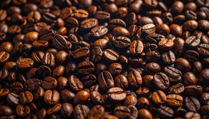 Naklejka premium scattered coffee beans background